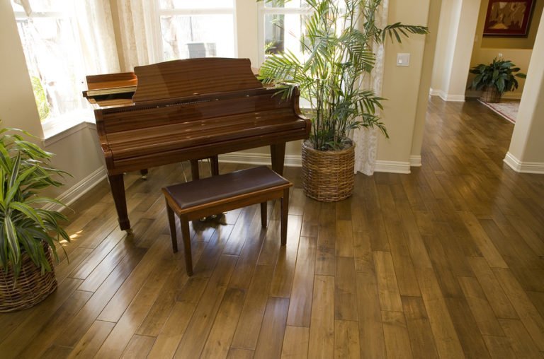 piano on hardwood flooring