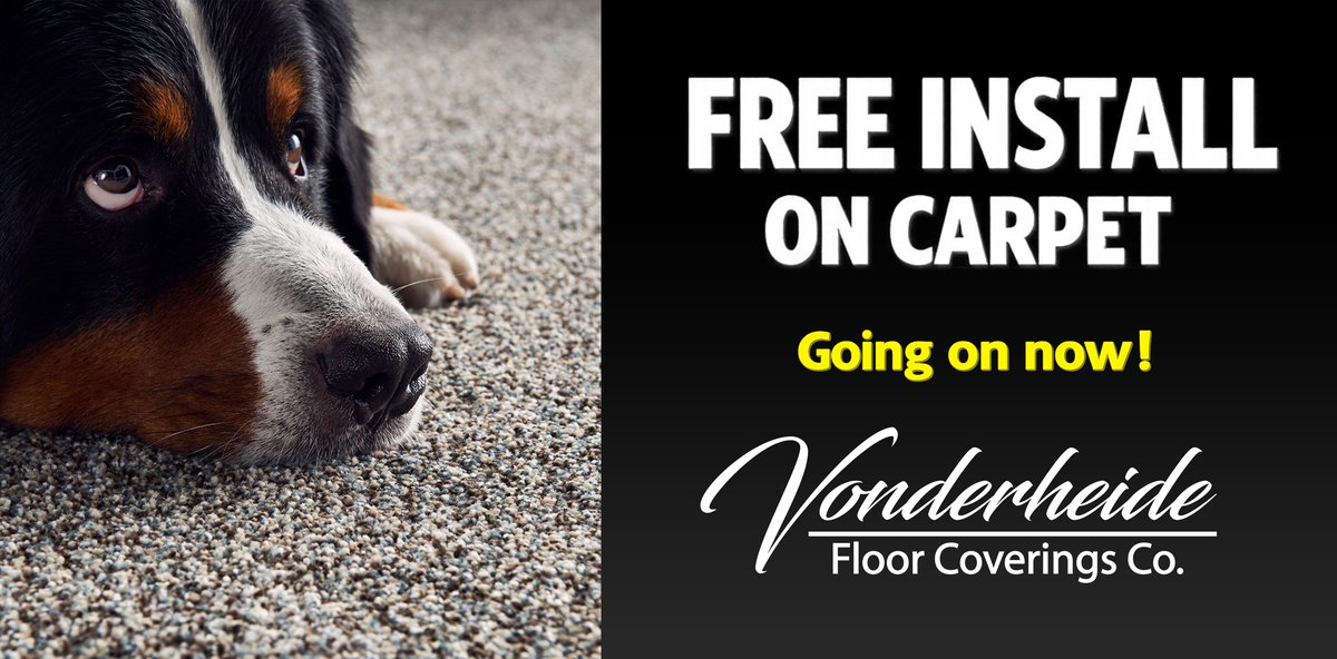 Free Installation on Ordered Carpet at Vonderheide Floor Coverings in Pekin, IL