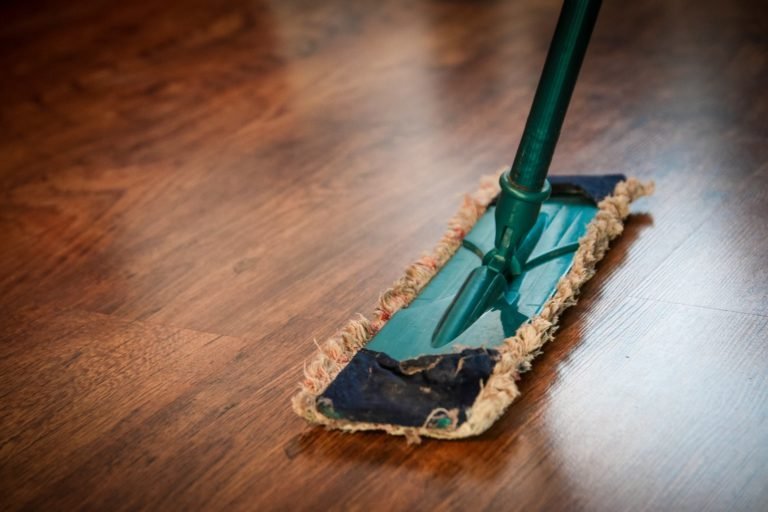 dusting hardwood flooring