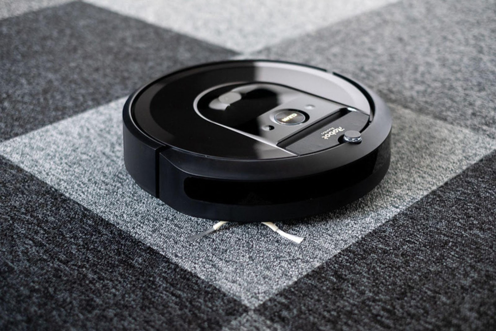 Roomba working on tile carpet